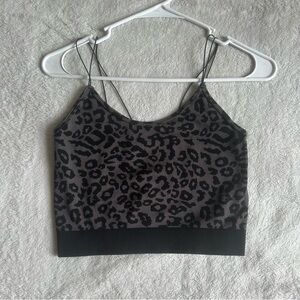Dark leopard print tank top